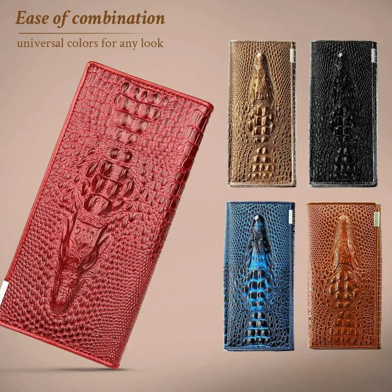 Elegant Croc-Embossed RFID Wallet